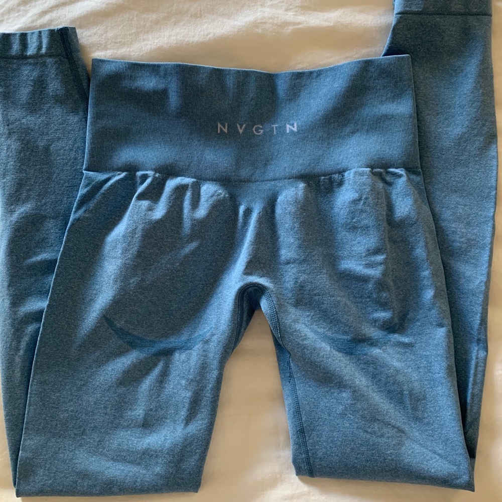 nvgtn sky blue seamless leggings / S